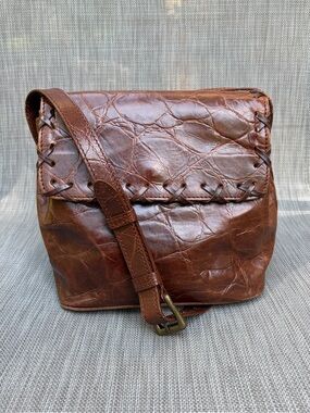 Vintage Brown Leather Crossbody Bag